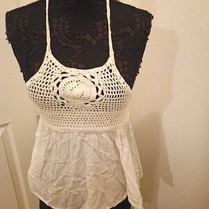 Chic Cream Crochet Women's Camisole